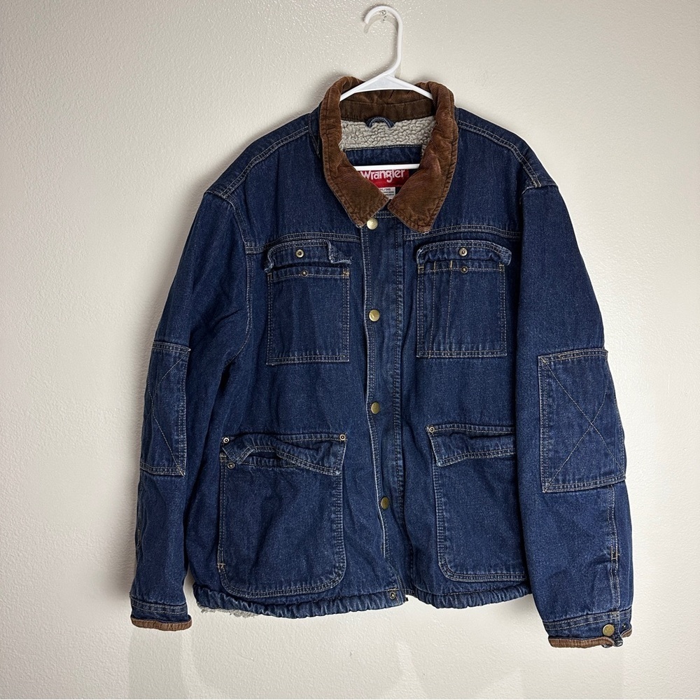 Wrangler Denim Sherpa Lined Jacket Vintage Size 3XL